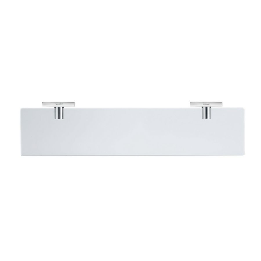 Glazen planchet 60 cm Karree met mat glas, Chroom