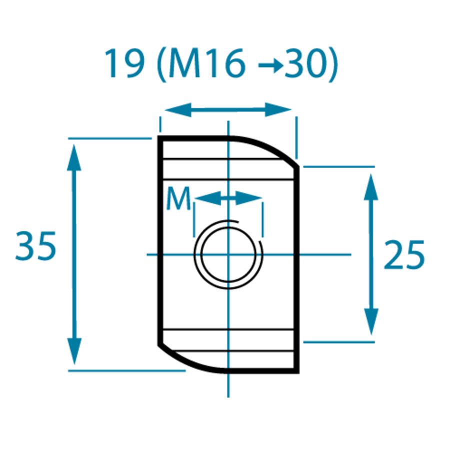 NX7000E Glijmoer zonder veer M6