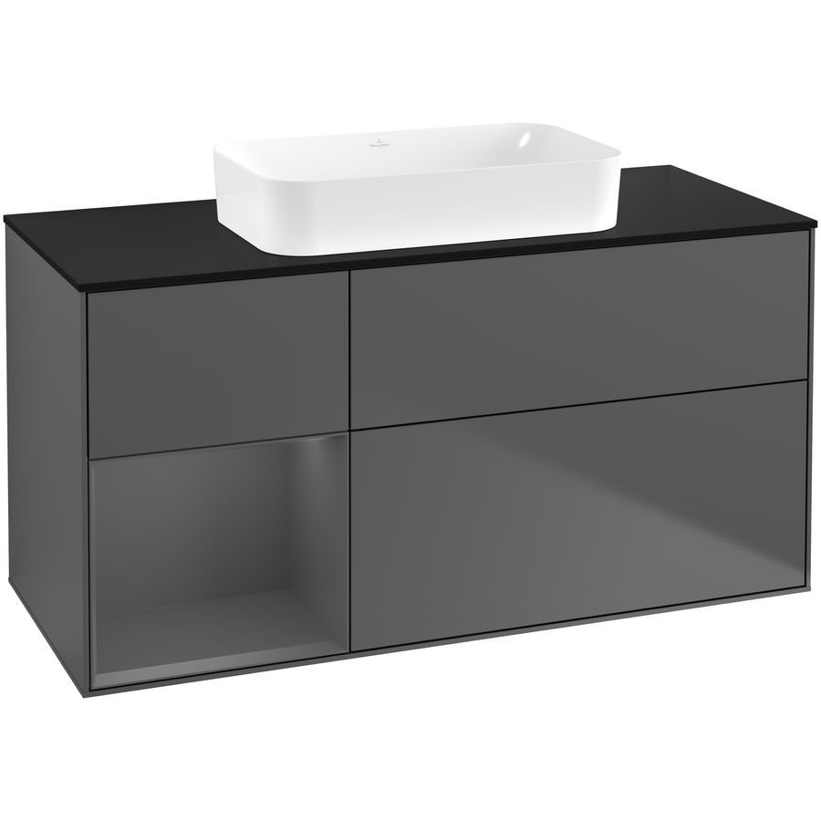 Wastafelonderkast Finion 1200x603x501mm Antr. Matt Lacquer F702GKGK