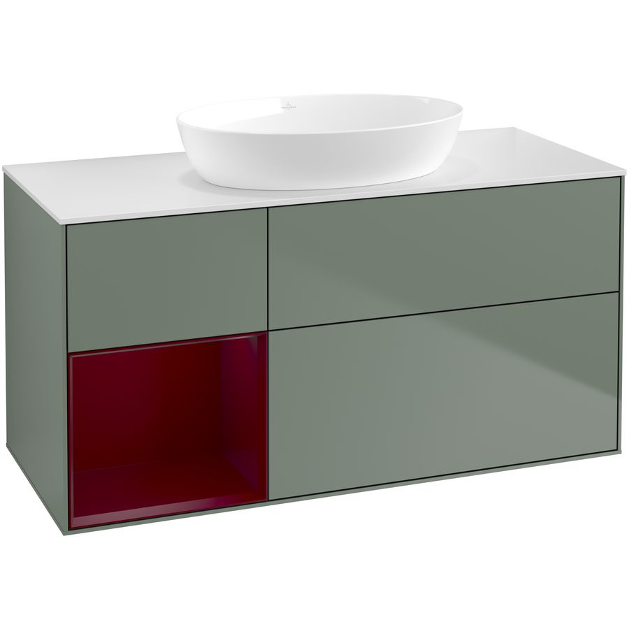 Wastafelonderkast Finion 1200x603x501mm Olive Matt Lacquer GA61HBGM