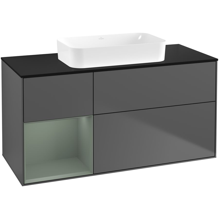 Wastafelonderkast Finion 1200x603x501mm Antr. Matt Lacquer F702GMGK