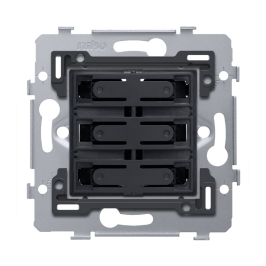 Sokkel 4-voudige pot.vrije drukknop 24V N.O. schroefbev.