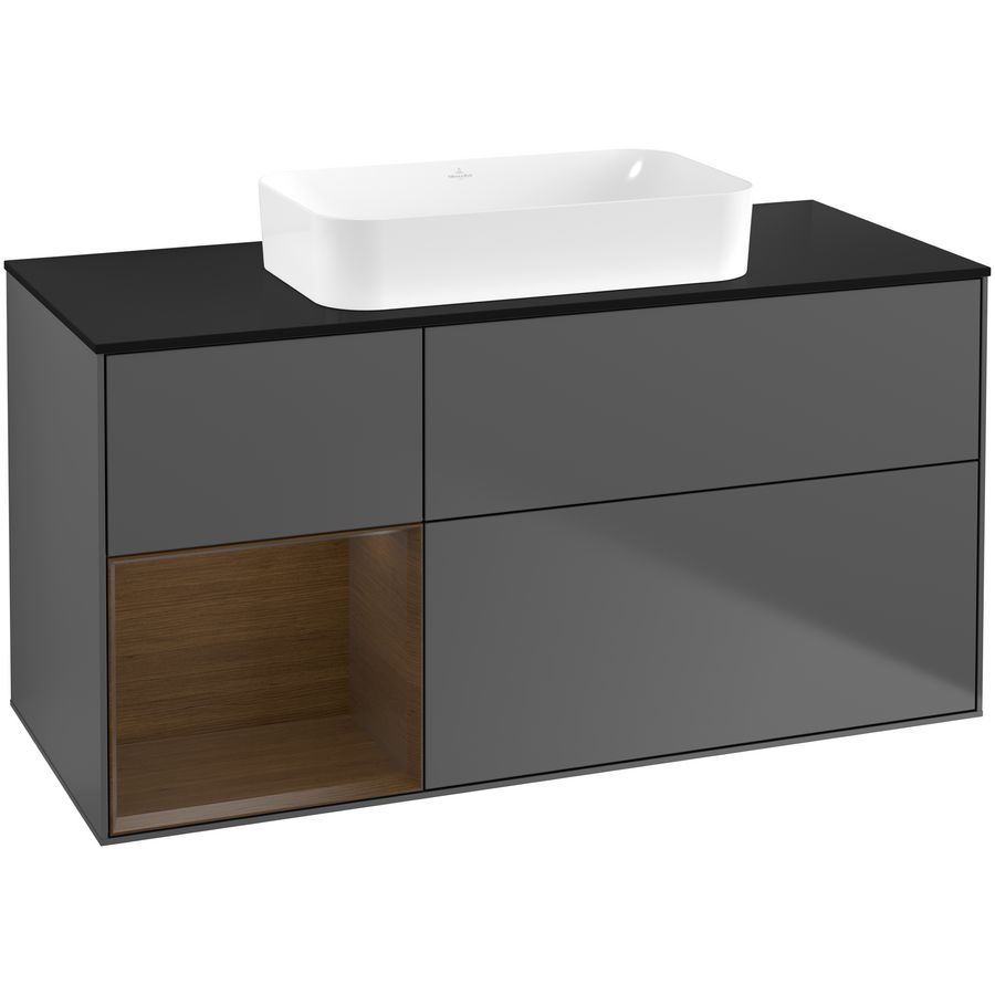 Wastafelonderkast Finion 1200x603x501mm Antr. Matt Lacquer F702GNGK