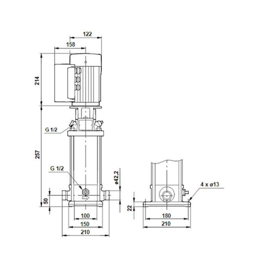 Centrifugaalpomp CRNE3-2 AN-P-G-E-HQQE 1x200-240 60HZ