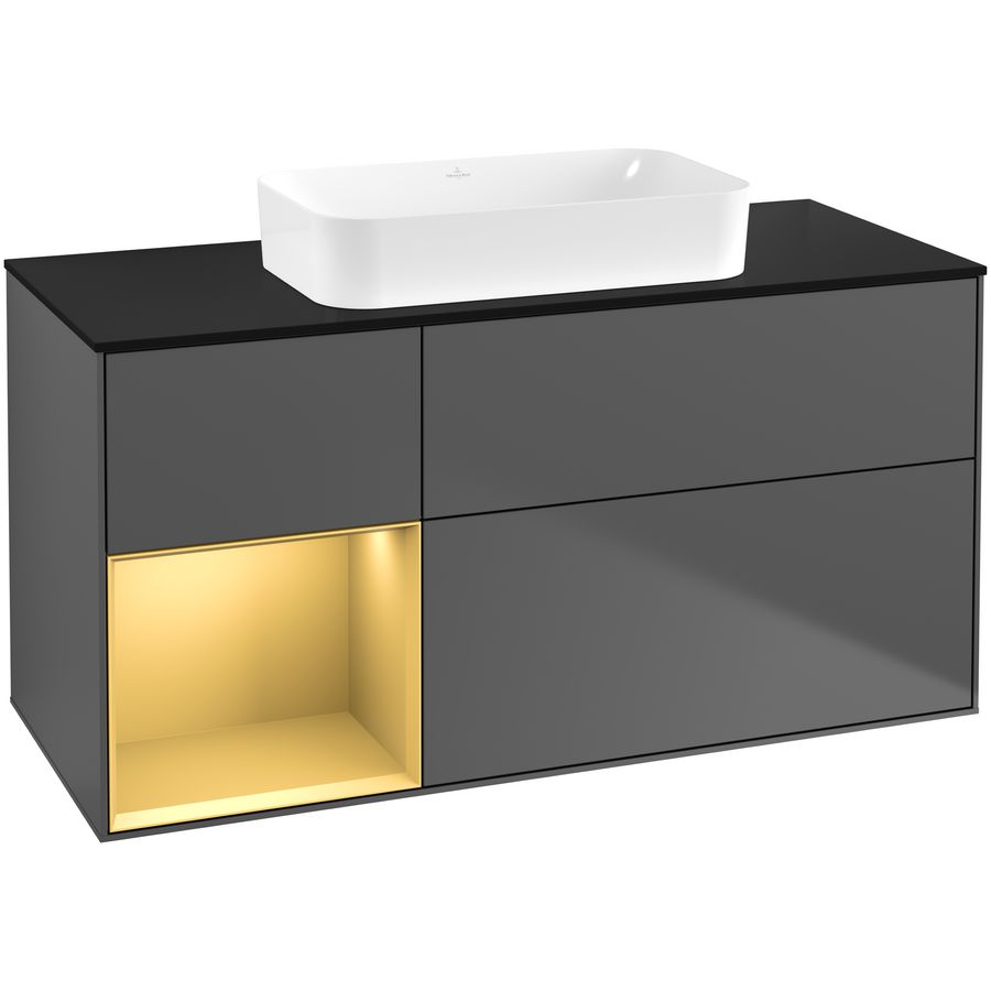 Wastafelonderkast Finion 1200x603x501mm Antr. Matt Lacquer F702HFGK