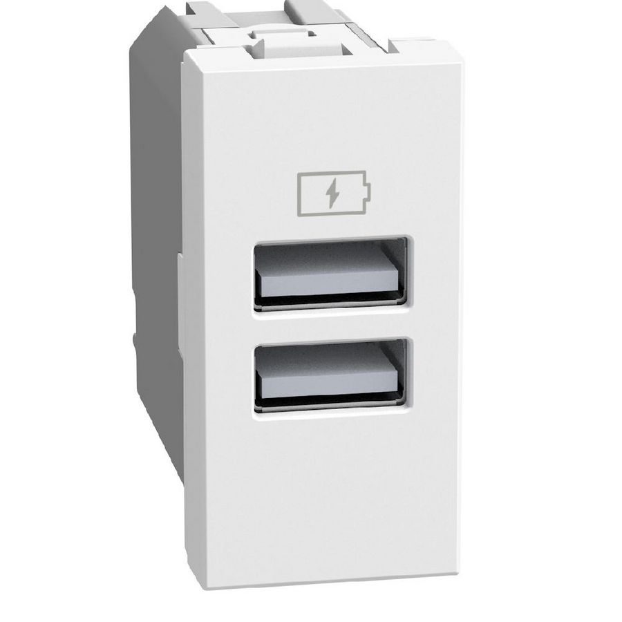 Light Now USB oplader type A+A - 15W - 1 module - wit