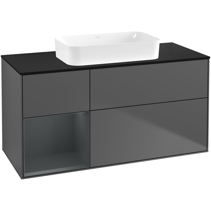 Wastafelonderkast Finion 1200x603x501mm Antr. Matt Lacquer F702HGGK