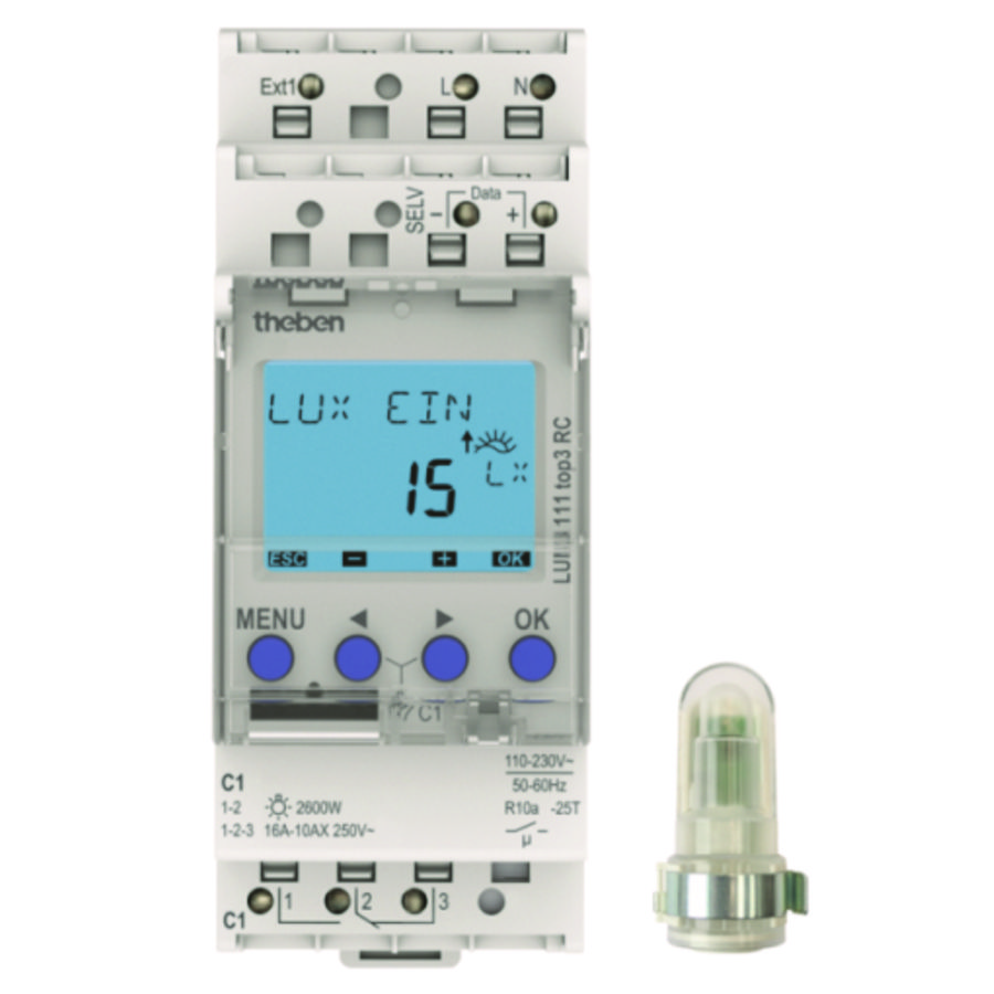 Schemerschakelaar met opbouw-lichtsensor 1 kanaal