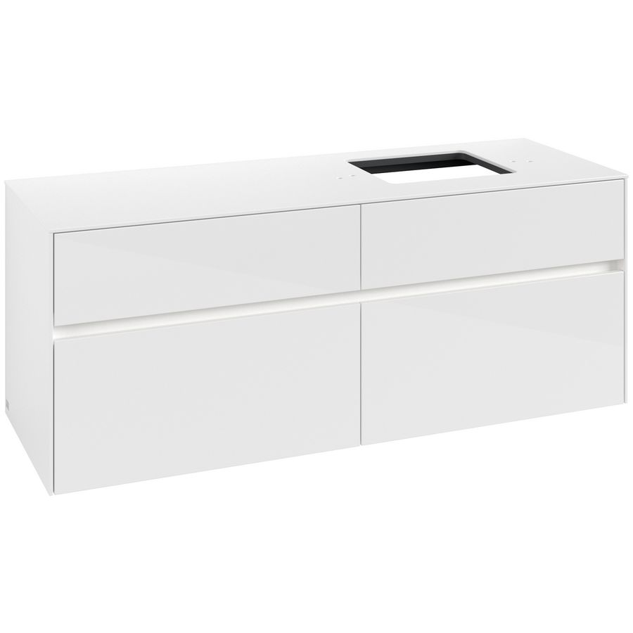 Wastafelonderkast Collaro 1400x548x500mm Glossy White C133B0DH