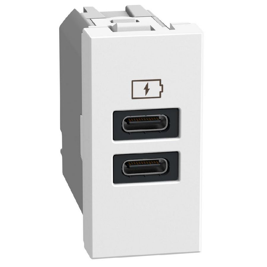 Light Now USB oplader type C+C - 15W - 1 module - wit