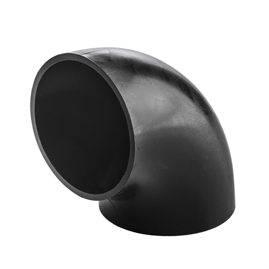 PE bocht 90° 160mm PN4 kleine straal zwart