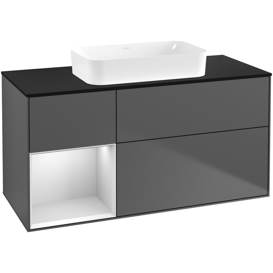 Wastafelonderkast Finion 1200x603x501mm Antr. Matt Lacquer F702MTGK