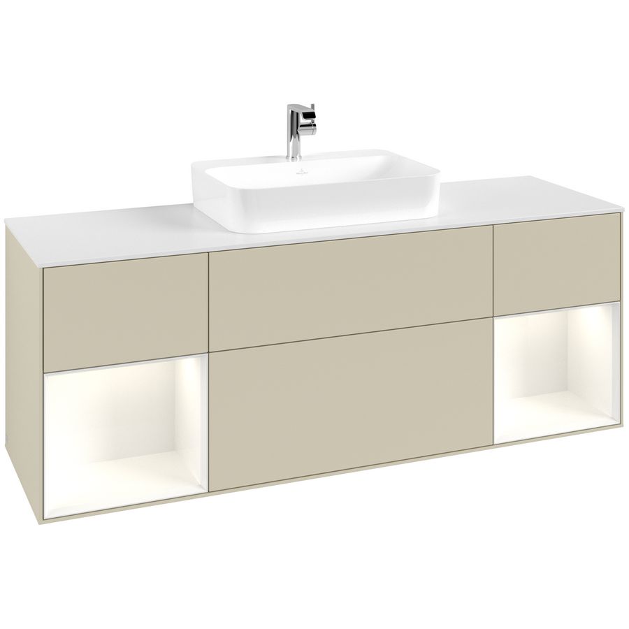 Wastafelonderkast Finion 1600x603x501mm S.Grey Matt Lacquer F451GFHJ