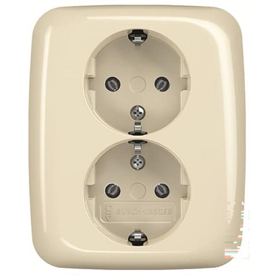Wandcontactdoos ra dubbel inb SI creme (202 EUJR-212)