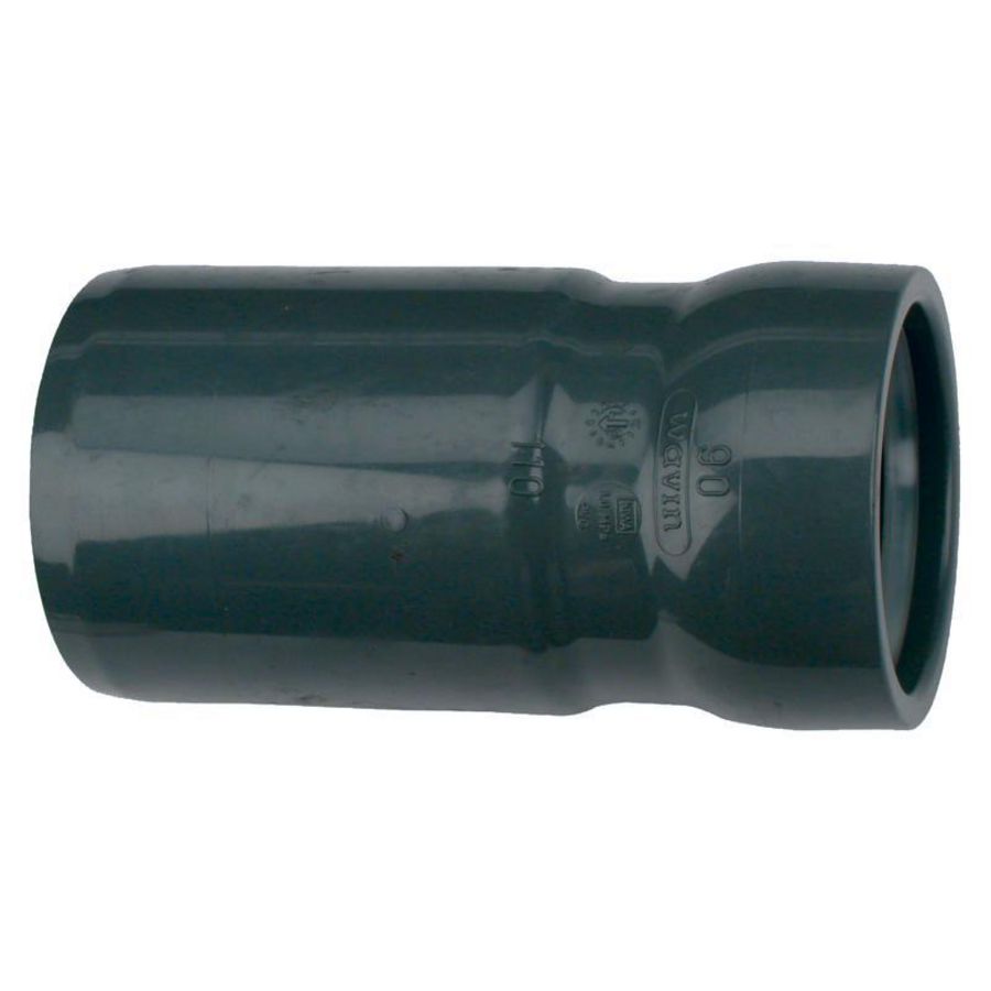 PVC inzetverloop 110x90mm PN10 donkergrijs mof/spie