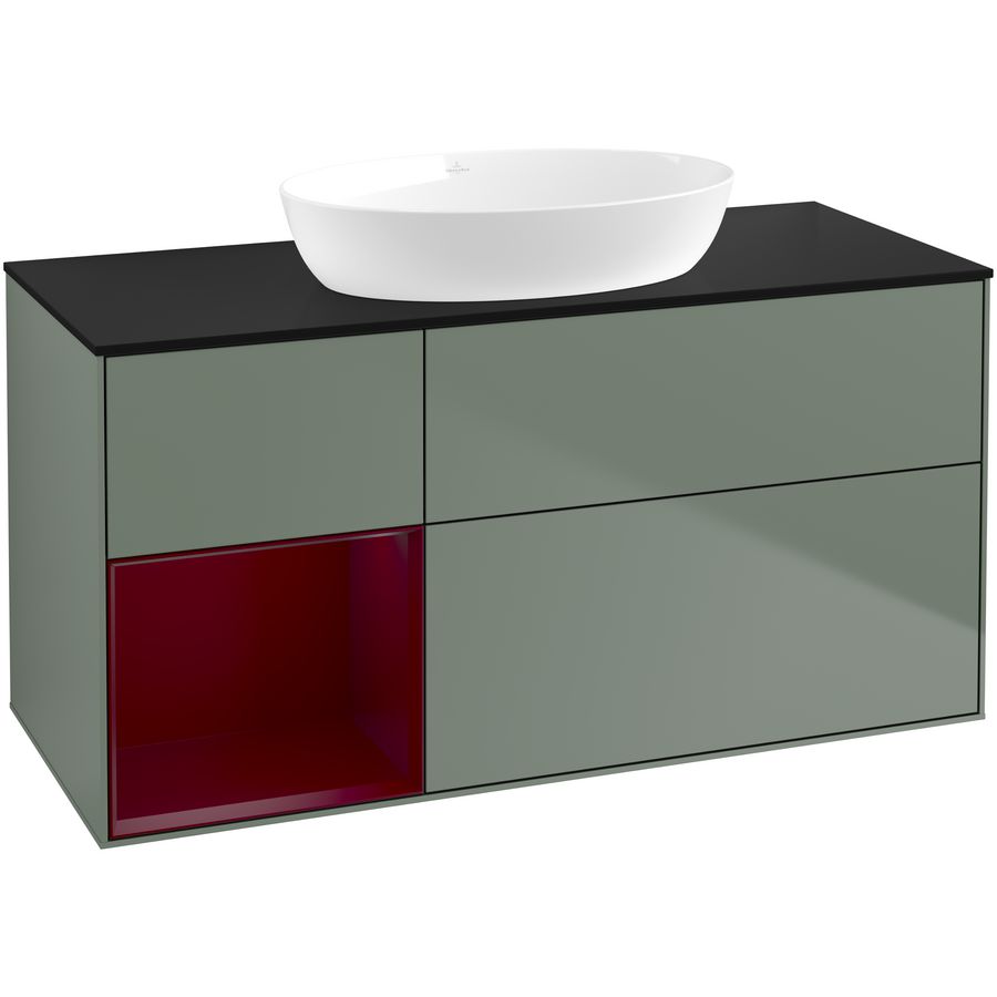 Wastafelonderkast Finion 1200x603x501mm Olive Matt Lacquer GA62HBGM