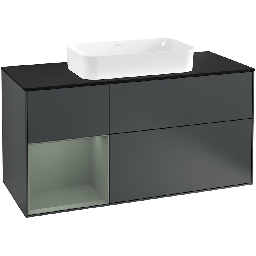 Wastafelonderkast Finion 1200x603x501mm Mid.Blue Matt Lacquer G292GMHG