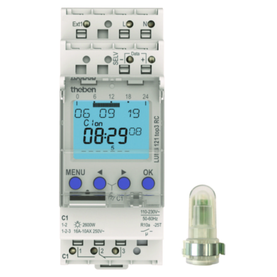 Schemerschakelaar schakelklok opb.-lichtsensor 1 kanaal RC-mo