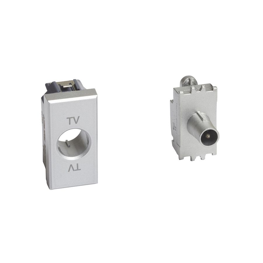 TV-eindwandcontactdoos wit/Tech/antraciet Axolute