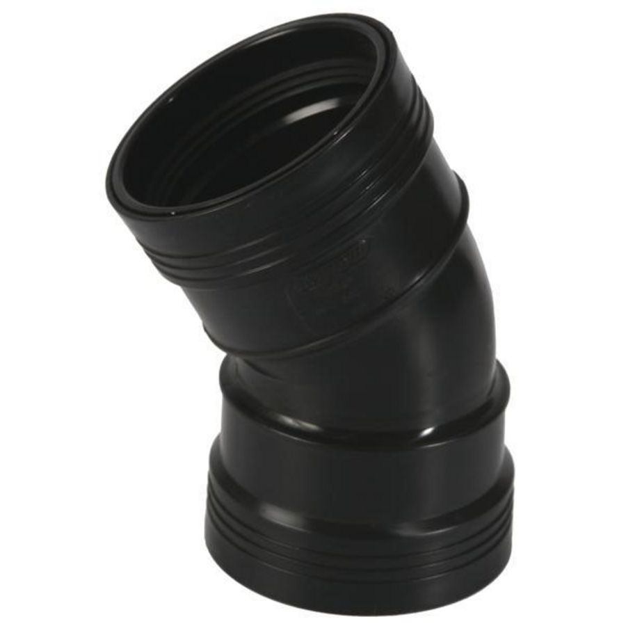 Wafix PP manchet bocht 30° 110mm SN8 zwart