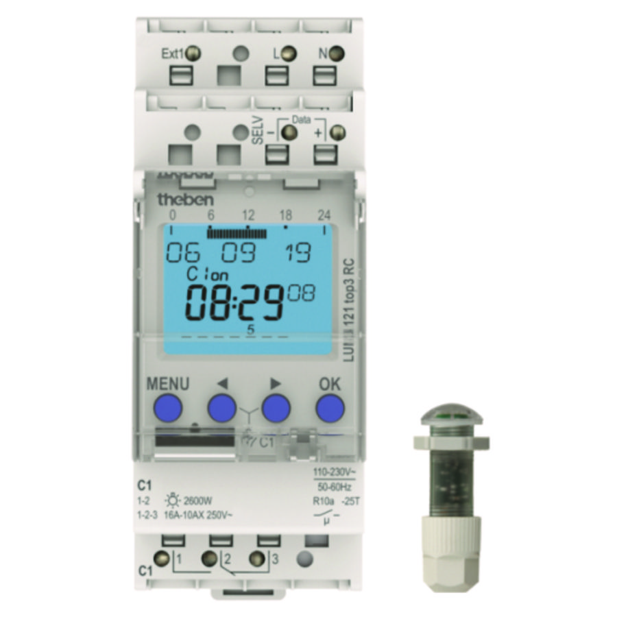 Schemerschakelaar schakelklok inbouw -lichtsensor 1 kanaal RC-mo