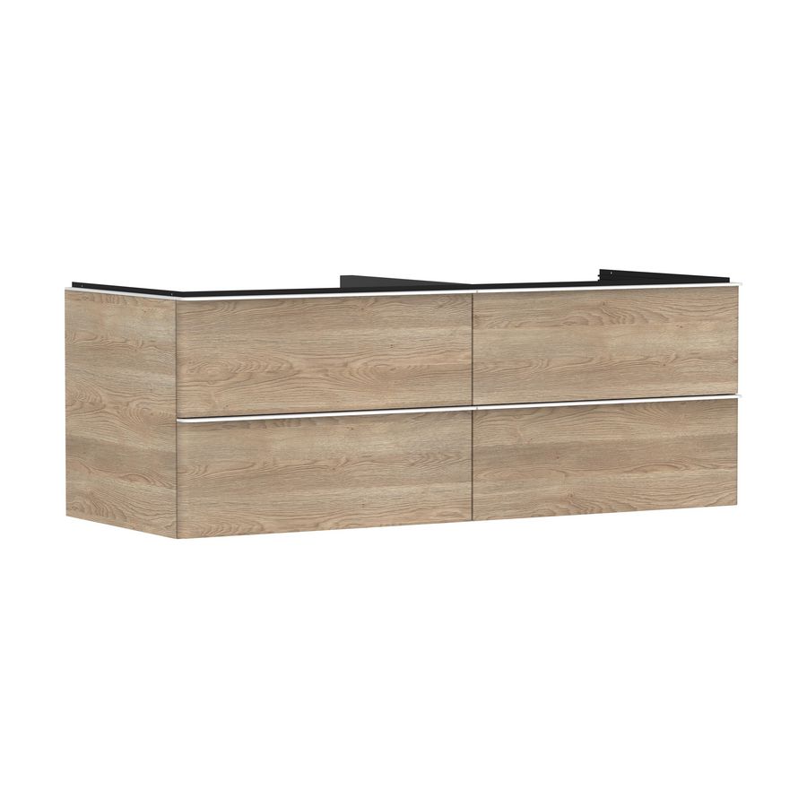 Onderkast Natural Oak 1360x550mm 4x la voor consoles met waskom greepkleur mat wit Xelu Q 54088700