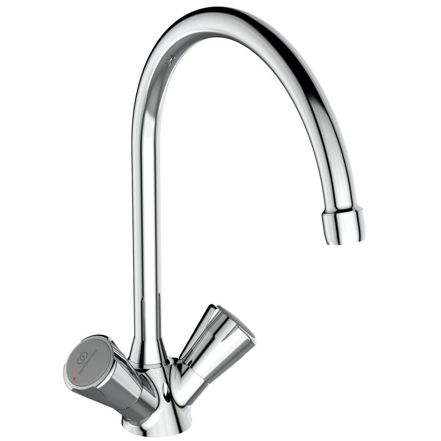 Nimbus II Messing Eco Topflex keukenkraan chroom met draaibare uitloop 200mm