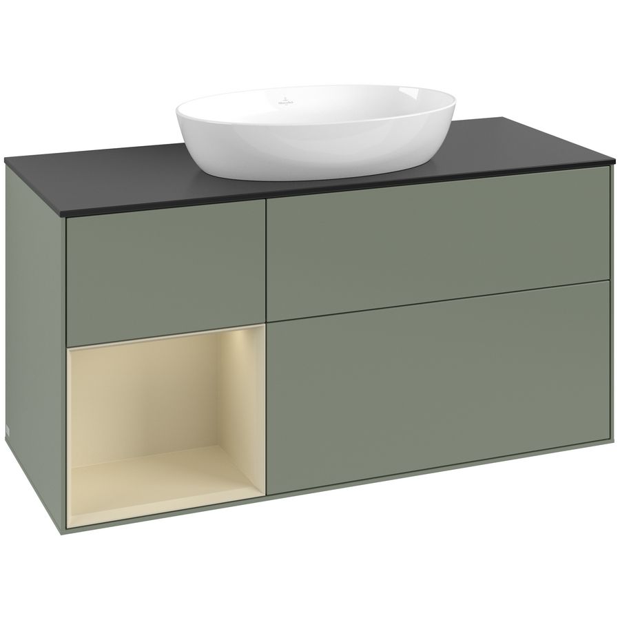 Wastafelonderkast Finion 1200x603x501mm Olive Matt Lacquer GA62HJGM