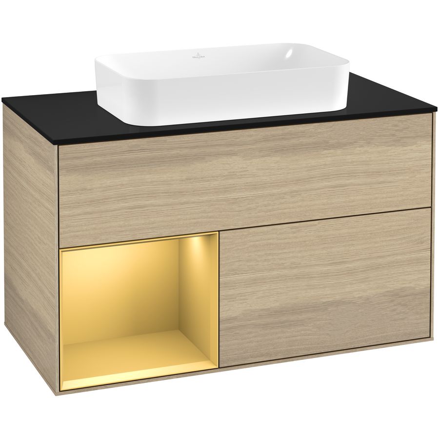 Wastafelonderkast Finion 1000x603x501mm Oak Veneer G242HFPC
