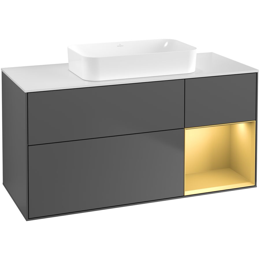 Wastafelonderkast Finion 1200x603x501mm Antr. Matt Lacquer F711HFGK