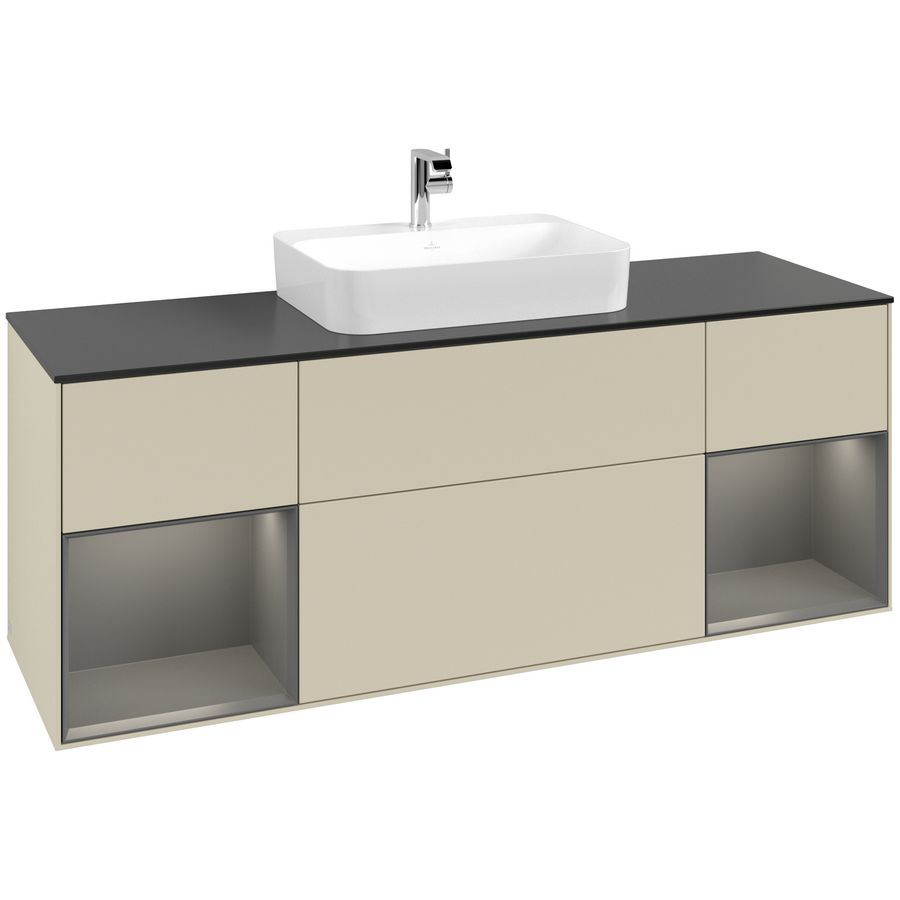 Wastafelonderkast Finion 1600x603x501mm S.Grey Matt Lacquer F452GKHJ