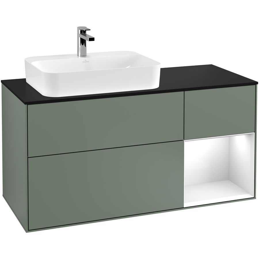 Wastafelonderkast Finion 1200x603x501mm Olive Matt Lacquer G402GFGM