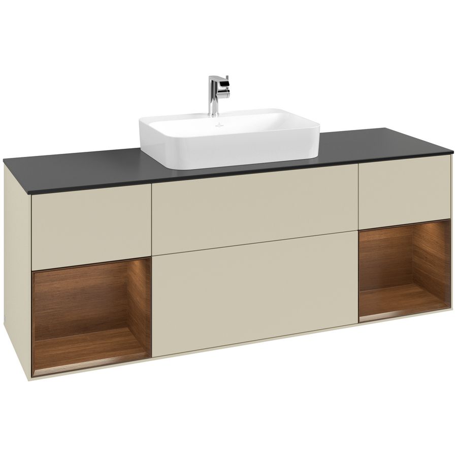 Wastafelonderkast Finion 1600x603x501mm S.Grey Matt Lacquer F452GNHJ