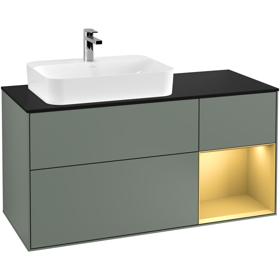 Wastafelonderkast Finion 1200x603x501mm Olive Matt Lacquer G402HFGM
