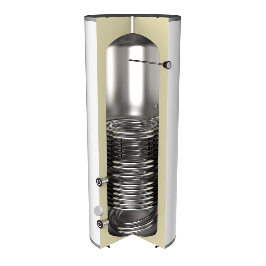 Ind.gestookte boiler MAXtank RVS 400ltr. tbv WP excl dompelb