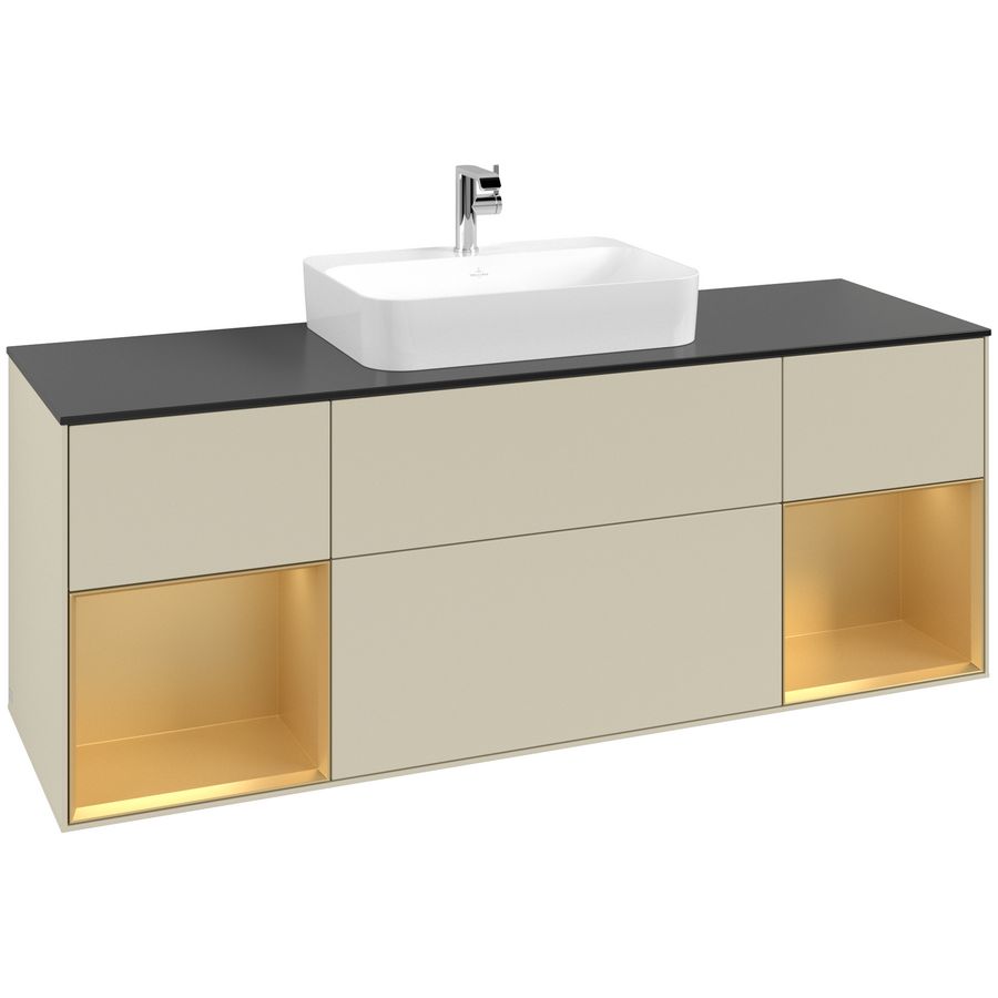 Wastafelonderkast Finion 1600x603x501mm S.Grey Matt Lacquer F452HFHJ
