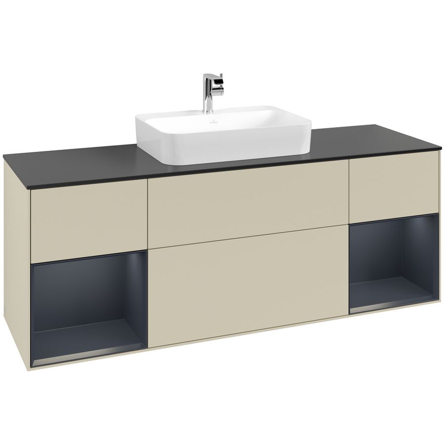 Wastafelonderkast Finion 1600x603x501mm S.Grey Matt Lacquer F452HGHJ