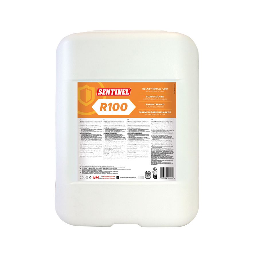 Jerrycan a 20ltr. warmteoverdrachts-vloeistof / thermische vloeistof Solar R100 Propyleenglycol