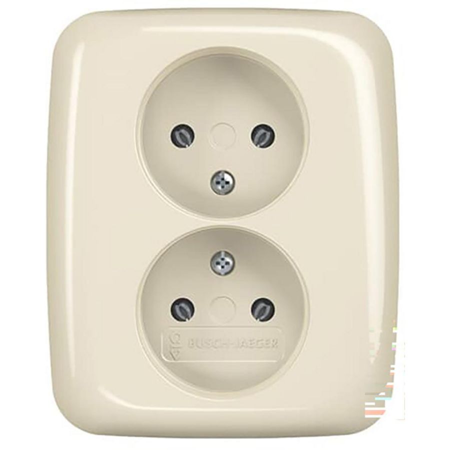 Wandcontactdoos dubbel inb SI creme (202 UJR-212)