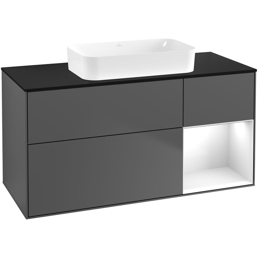 Wastafelonderkast Finion 1200x603x501mm Antr. Matt Lacquer F712GFGK
