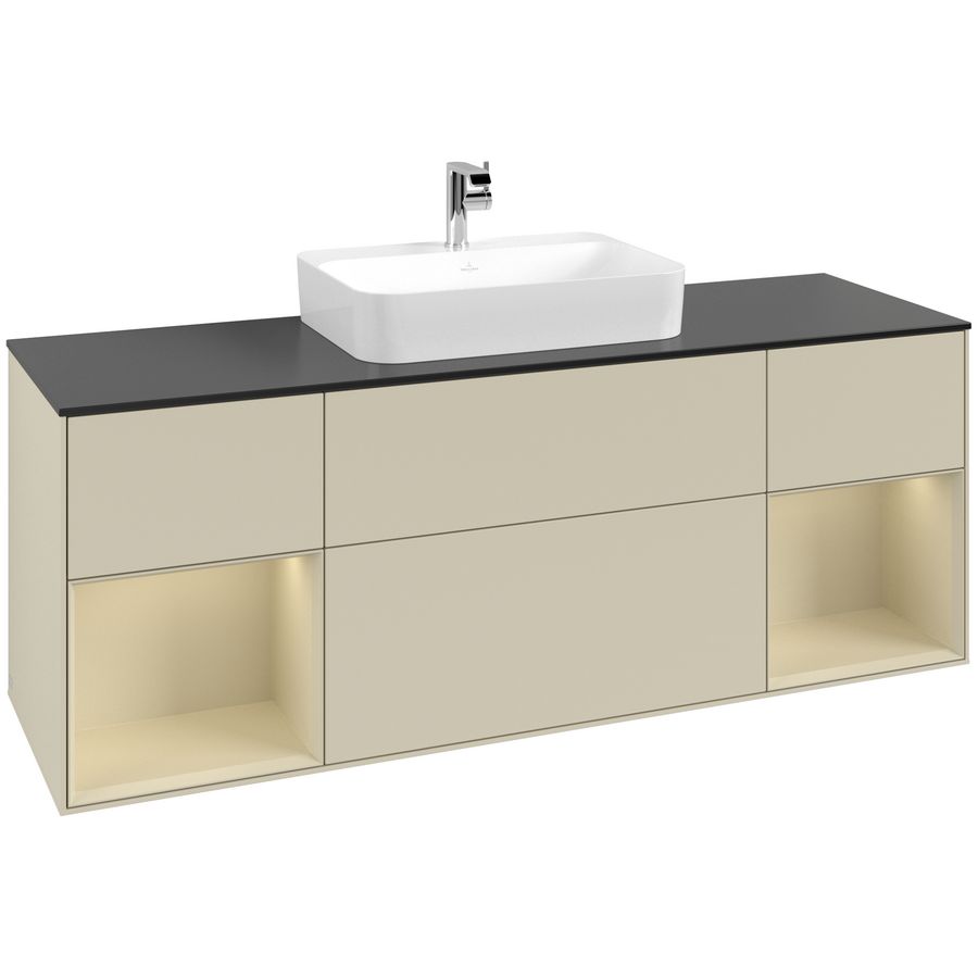 Wastafelonderkast Finion 1600x603x501mm S.Grey Matt Lacquer F452HJHJ
