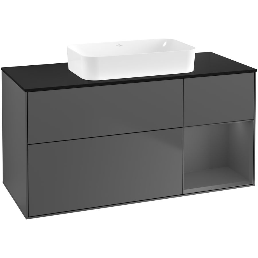 Wastafelonderkast Finion 1200x603x501mm Antr. Matt Lacquer F712GKGK