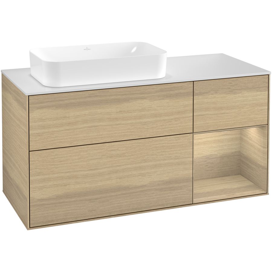 Wastafelonderkast Finion 1200x603x501mm Oak Veneer G281PCPC