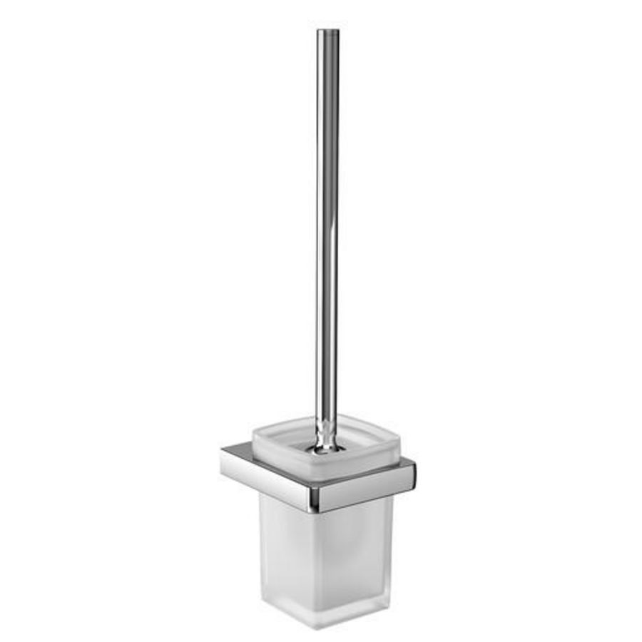 Trend closetborstelgarnituur wandmodel chroom gesatineerd glas