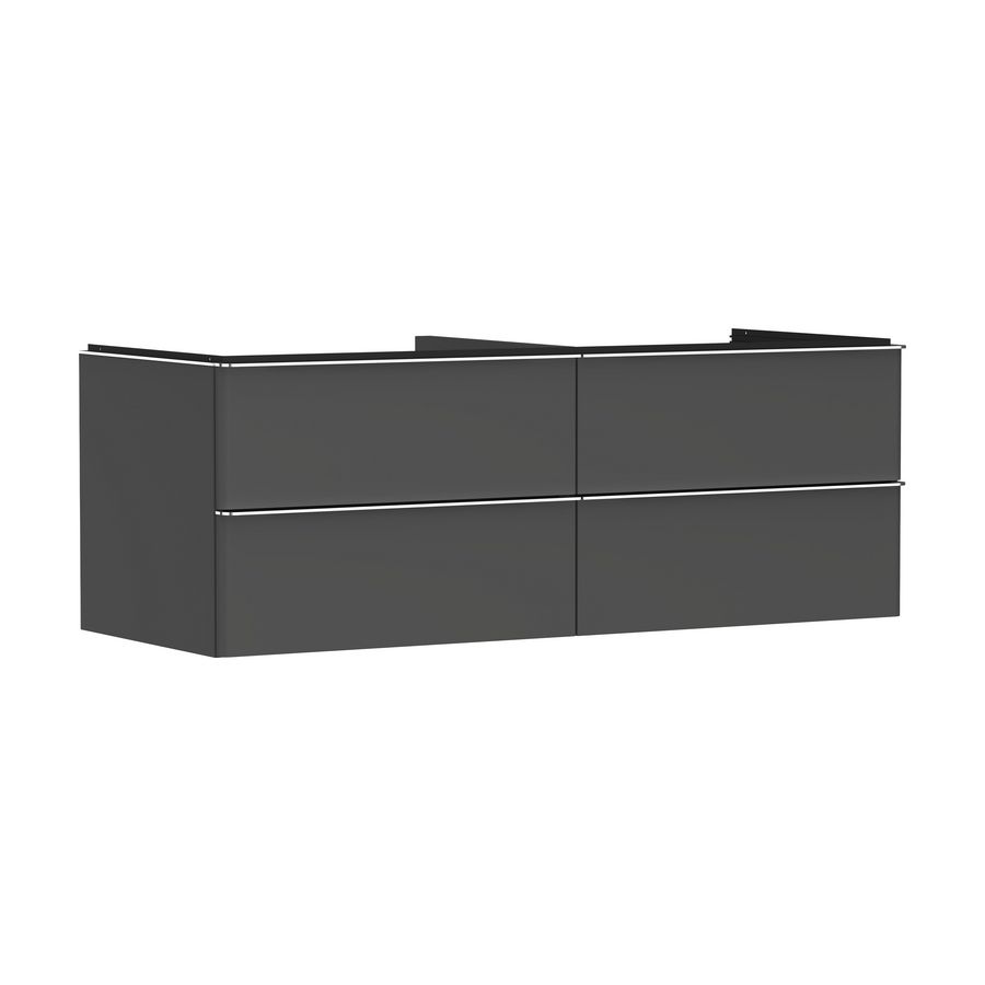 Onderkast mat grijs diamant 1360x550mm 4x la voor consoles met waskom greepkleur chroom Xelu Q 54087000