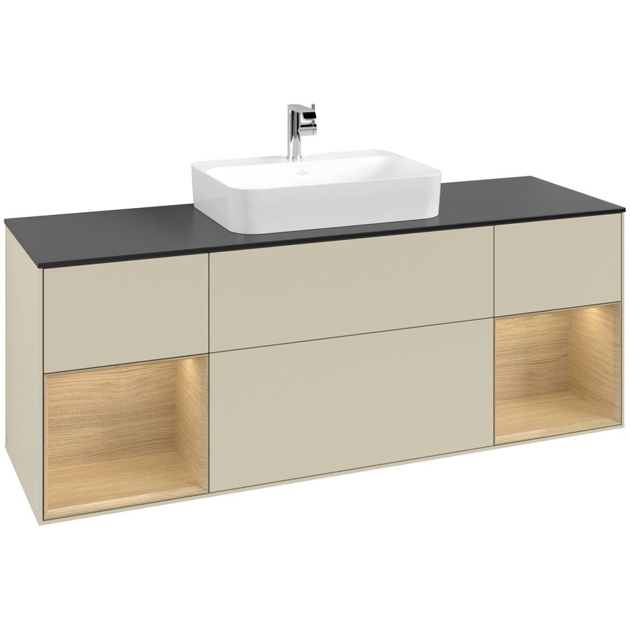 Wastafelonderkast Finion 1600x603x501mm S.Grey Matt Lacquer F452PCHJ