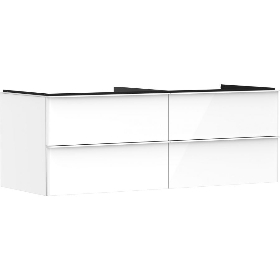 Onderkast wit hoogglans 1360x550mm 4x la voor consoles met waskom greepkleur mat wit Xelu Q 54086700