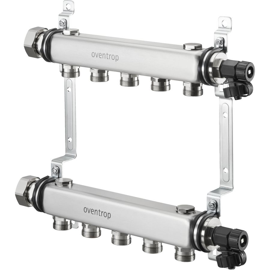 Verdeler rvs MULTIDIS voor radiatoraansluitingen 2-groeps