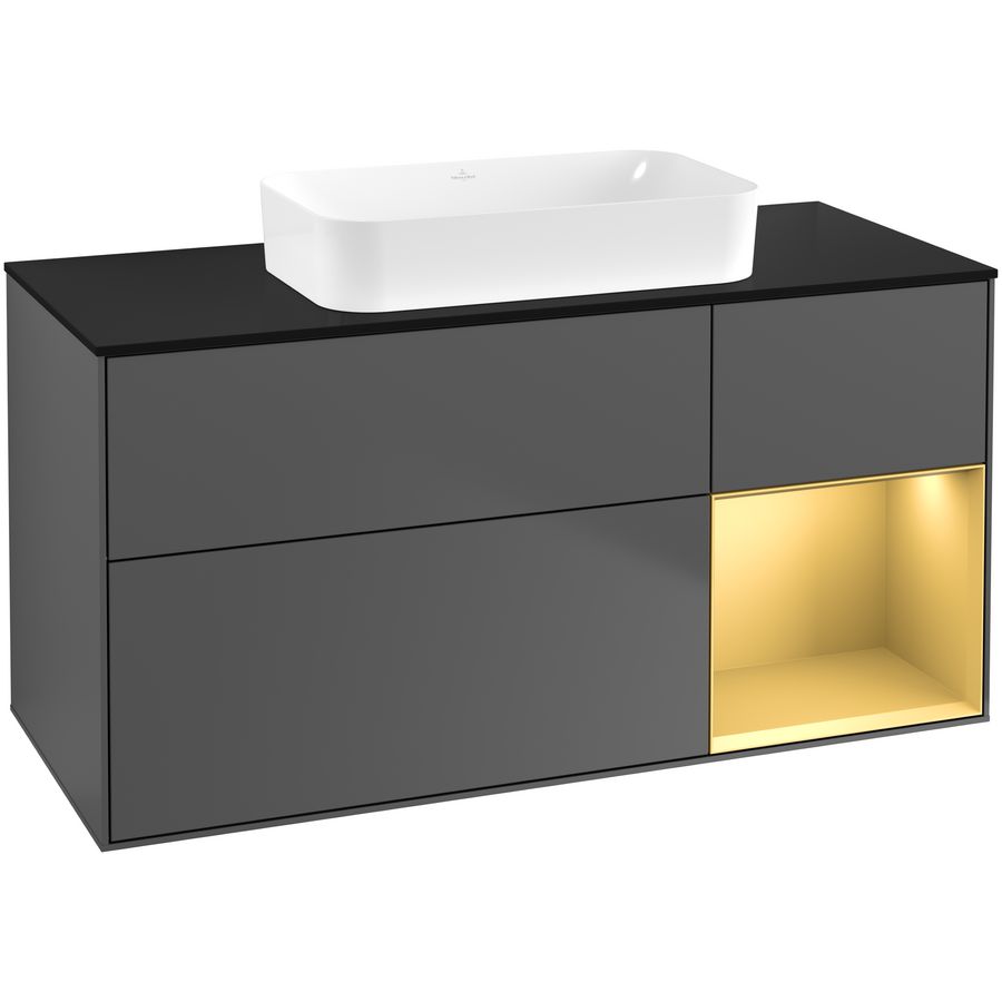 Wastafelonderkast Finion 1200x603x501mm Antr. Matt Lacquer F712HFGK