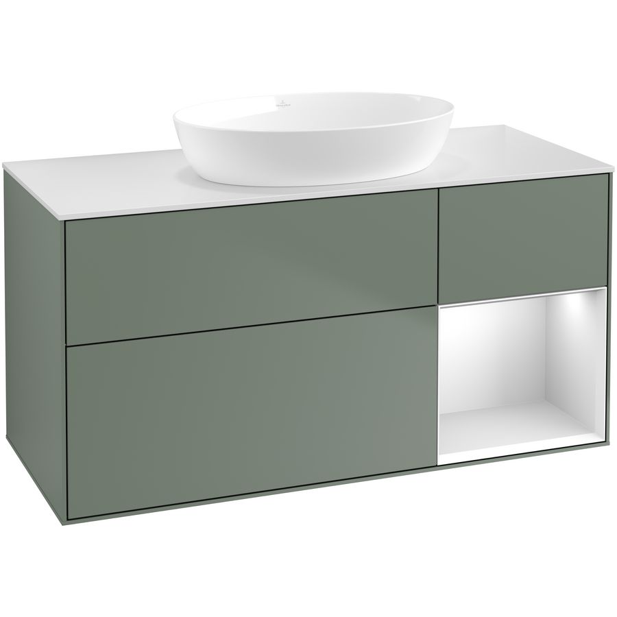 Wastafelonderkast Finion 1200x603x501mm Olive Matt Lacquer GA71MTGM
